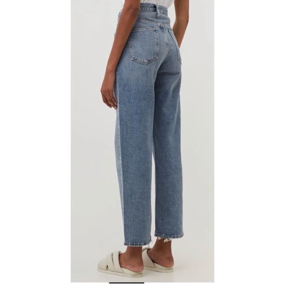 AGOLDE Women's Criss Cross Straight Leg Jeans in Medium Wash Blue Sz 27 - Picture 2 of 10